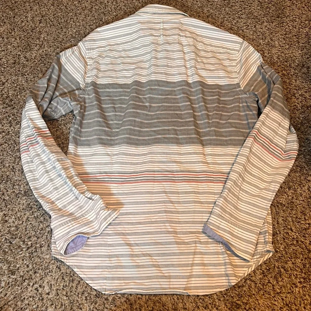 Banana Republic Custom O/B Wash Shirt Men's Grant‎ Fit Striped Medium